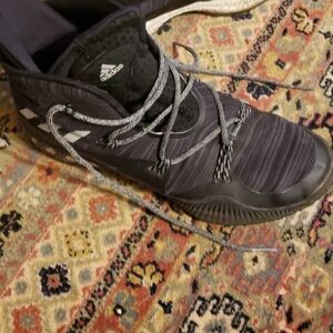 Adidas Black Athletic Shoes with Breathable Mesh Design